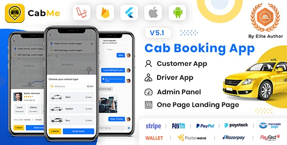 CabME v5.1 - Flutter Complete Taxi app - Taxi Booking Solution